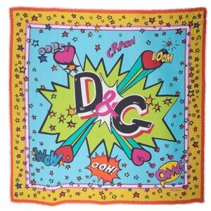 Dolce & Gabbana printed WOW scarf 50 x 50 New! Rare 🔥